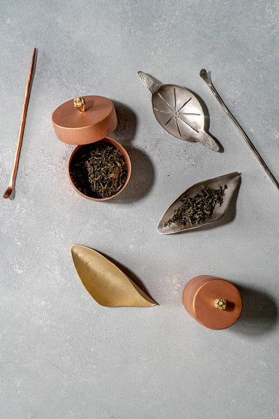 Tea Scoop / Needle (copper & silver plated)