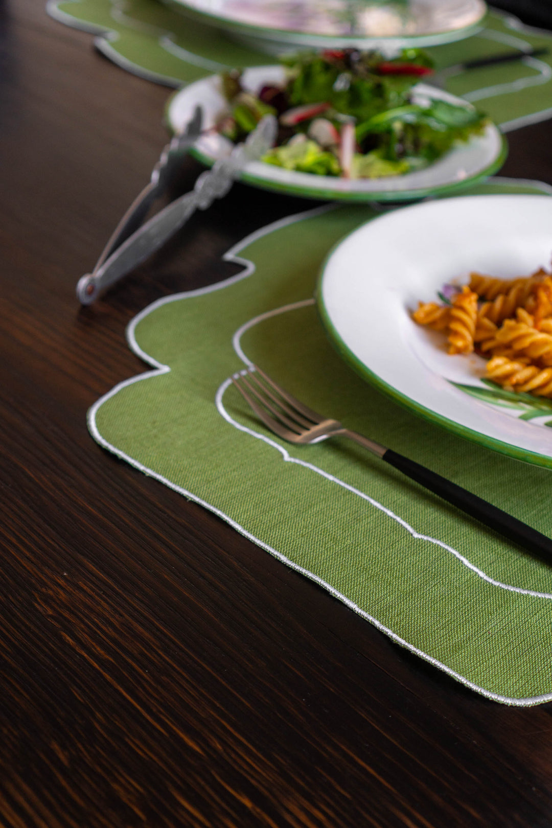 Coated Linen- Parentesi (Green/ White)