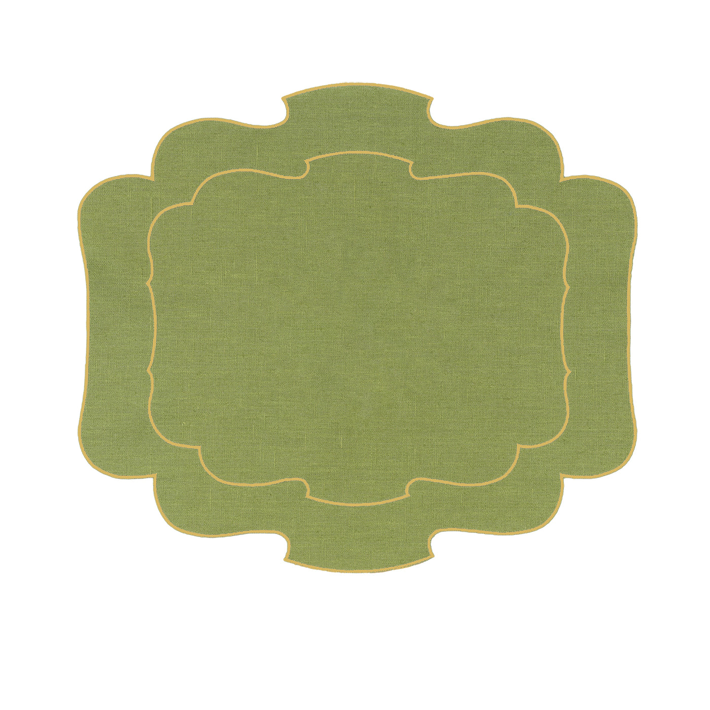 Coated Linen- Parentesi (Green/ Gold)