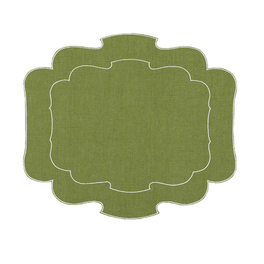 Coated Linen- Parentesi (Green/ White)