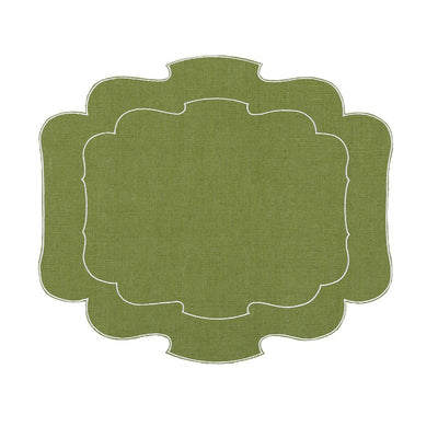 Coated Linen- Parentesi (Green/ White)