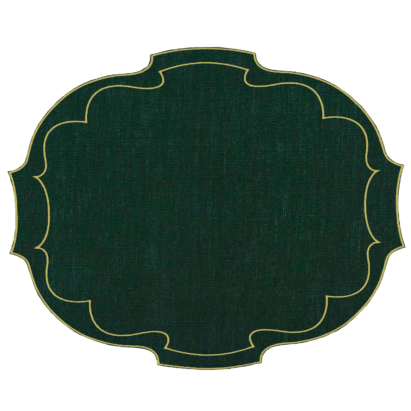 Coated Linen- Parentesi Oval (Dark Green / Gold)