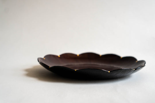 Otchil Flower Plate - Dark Brown