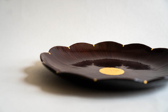 Otchil Flower Plate - Dark Brown