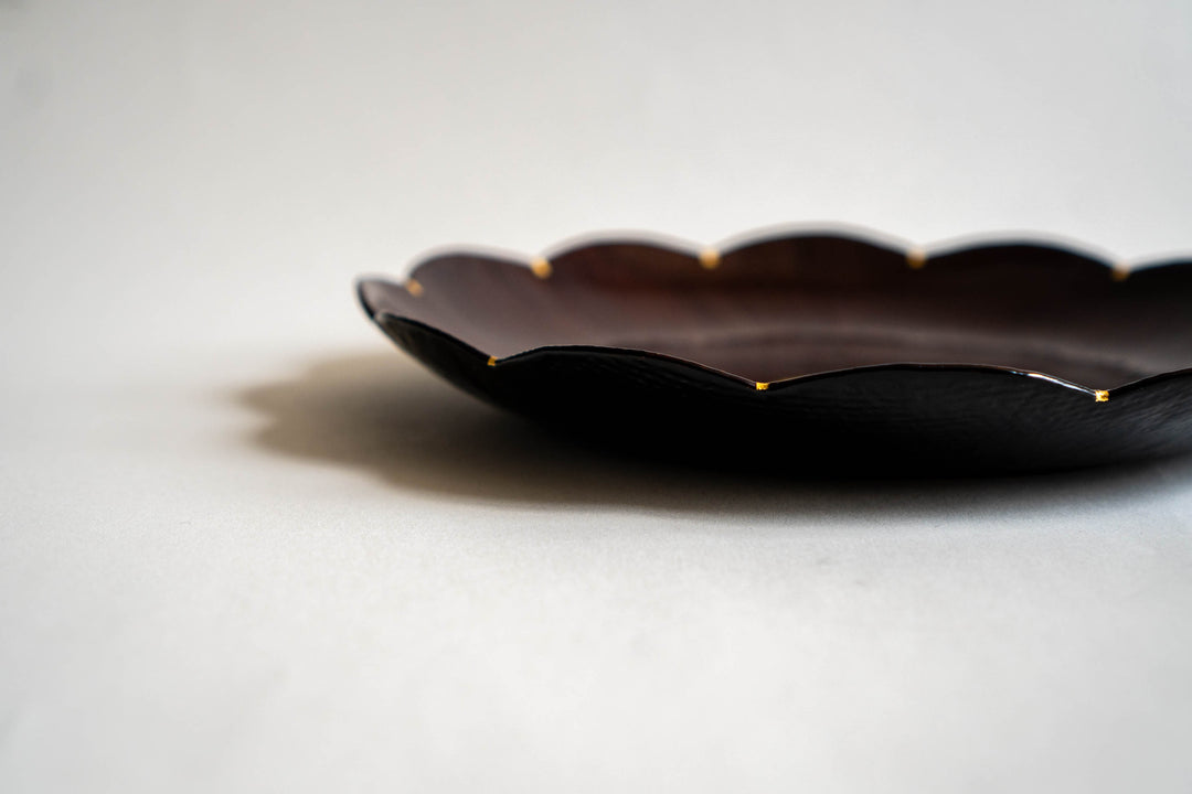 Otchil Flower Plate - Dark Brown