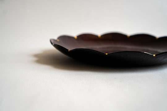 Otchil Flower Plate - Dark Brown