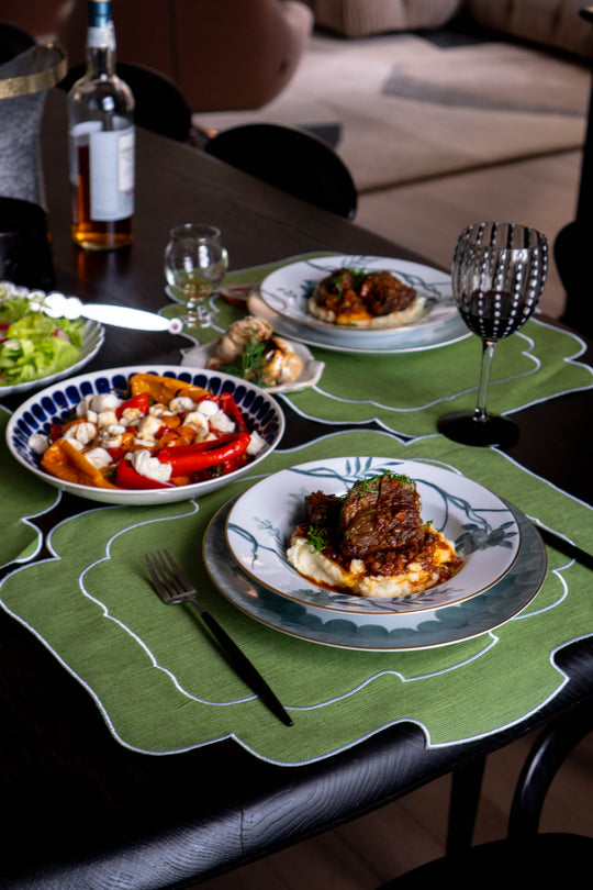 Coated Linen- Parentesi (Green/ White)