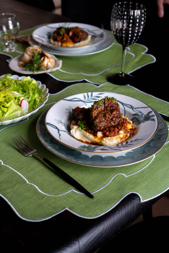 Coated Linen- Parentesi (Green/ White)