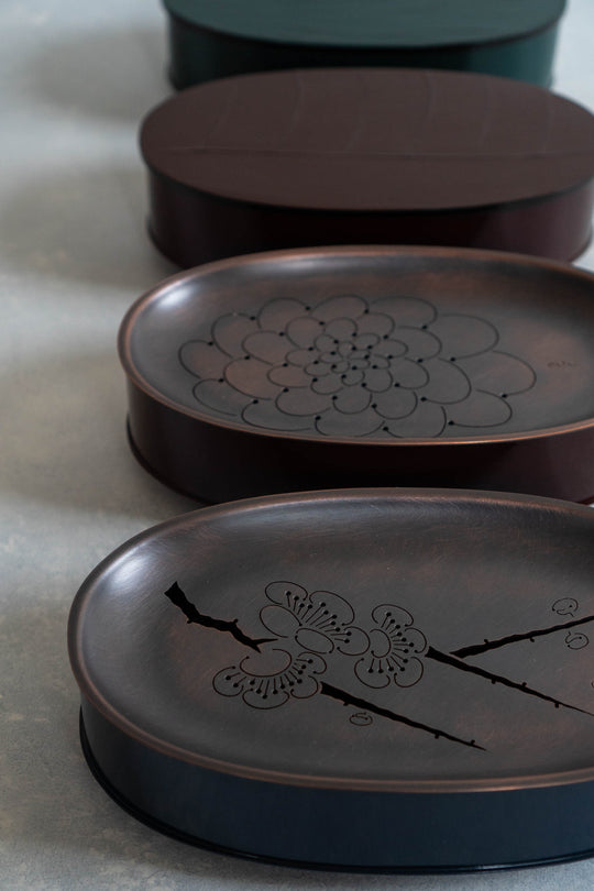Metal Tea Tray for the Lunch Box (Hap) - Peony and Plum Flower