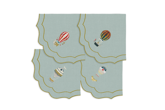 MONTGOLFIER  Napkins - LAGOON/OCHER