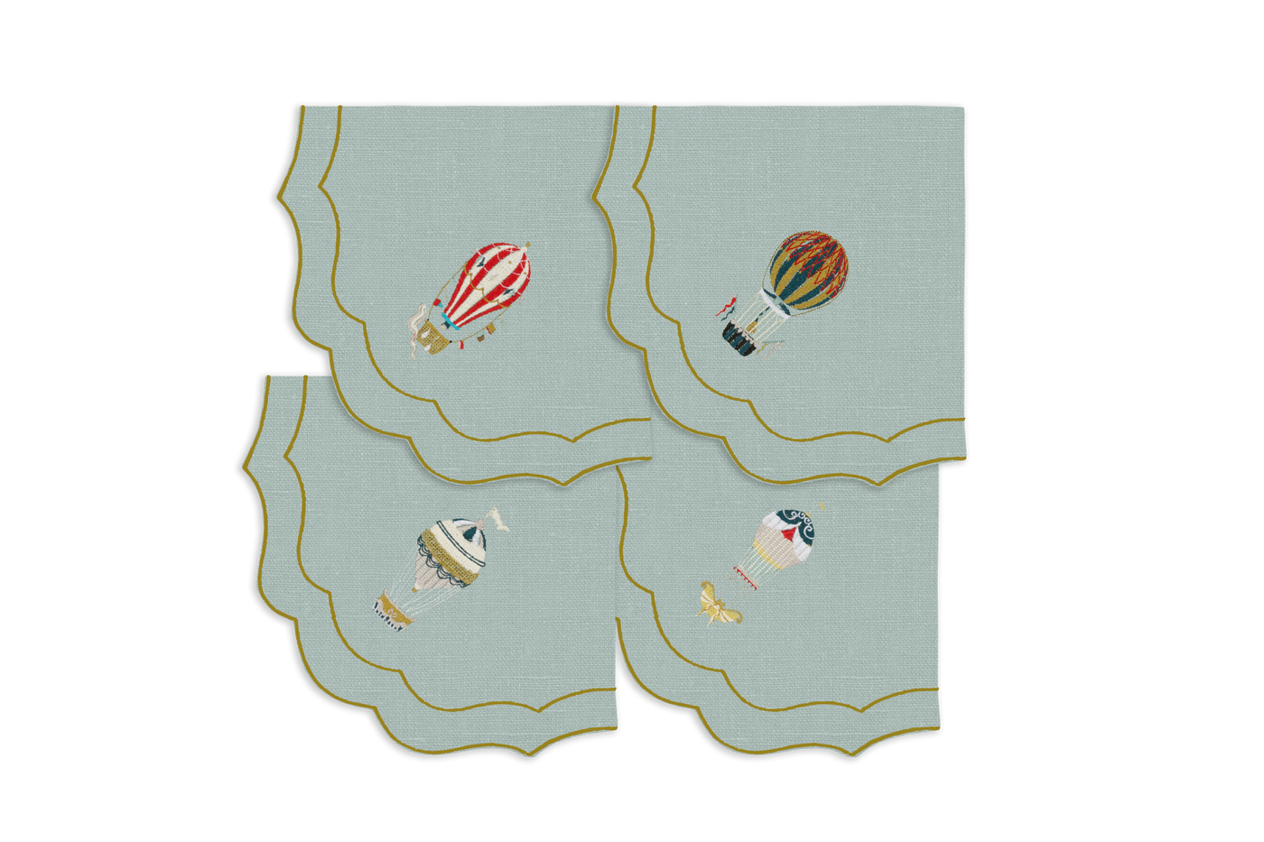 MONTGOLFIER  Napkins - LAGOON/OCHER
