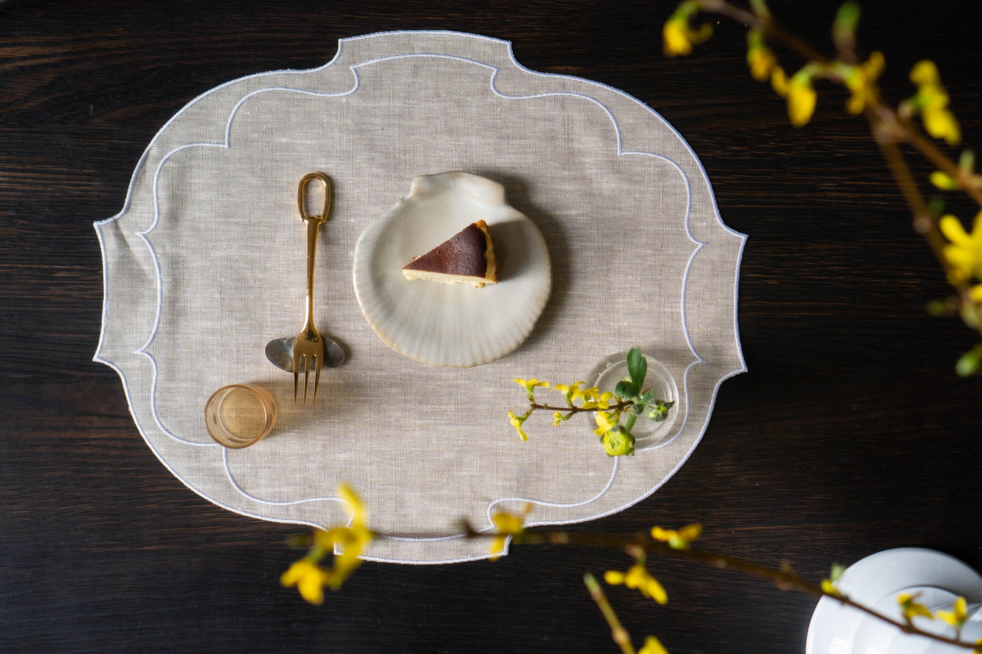 Coated Linen- Parentesi Oval (Natural / White)