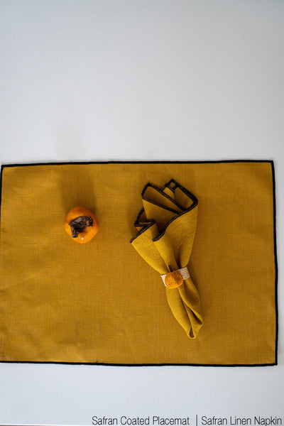 Linen Napkins With Black Edge
