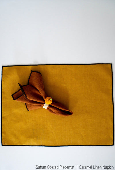 Linen Napkins With Black Edge