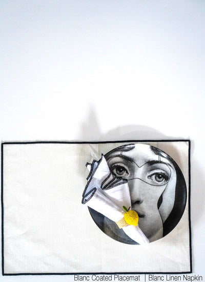 Linen Napkins With Black Edge