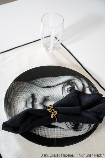 Linen Napkins With Black Edge