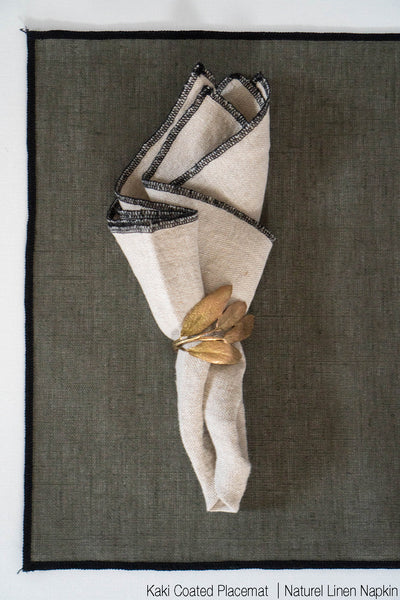 Linen Napkins With Black Edge