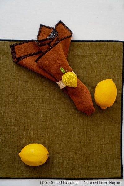 Linen Napkins With Black Edge