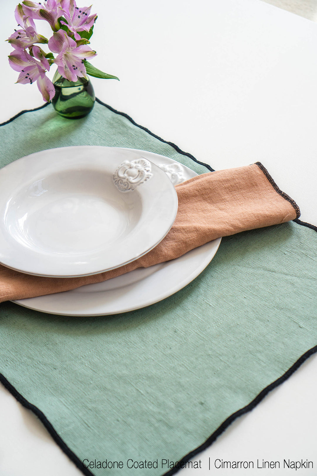 Linen Napkins With Black Edge