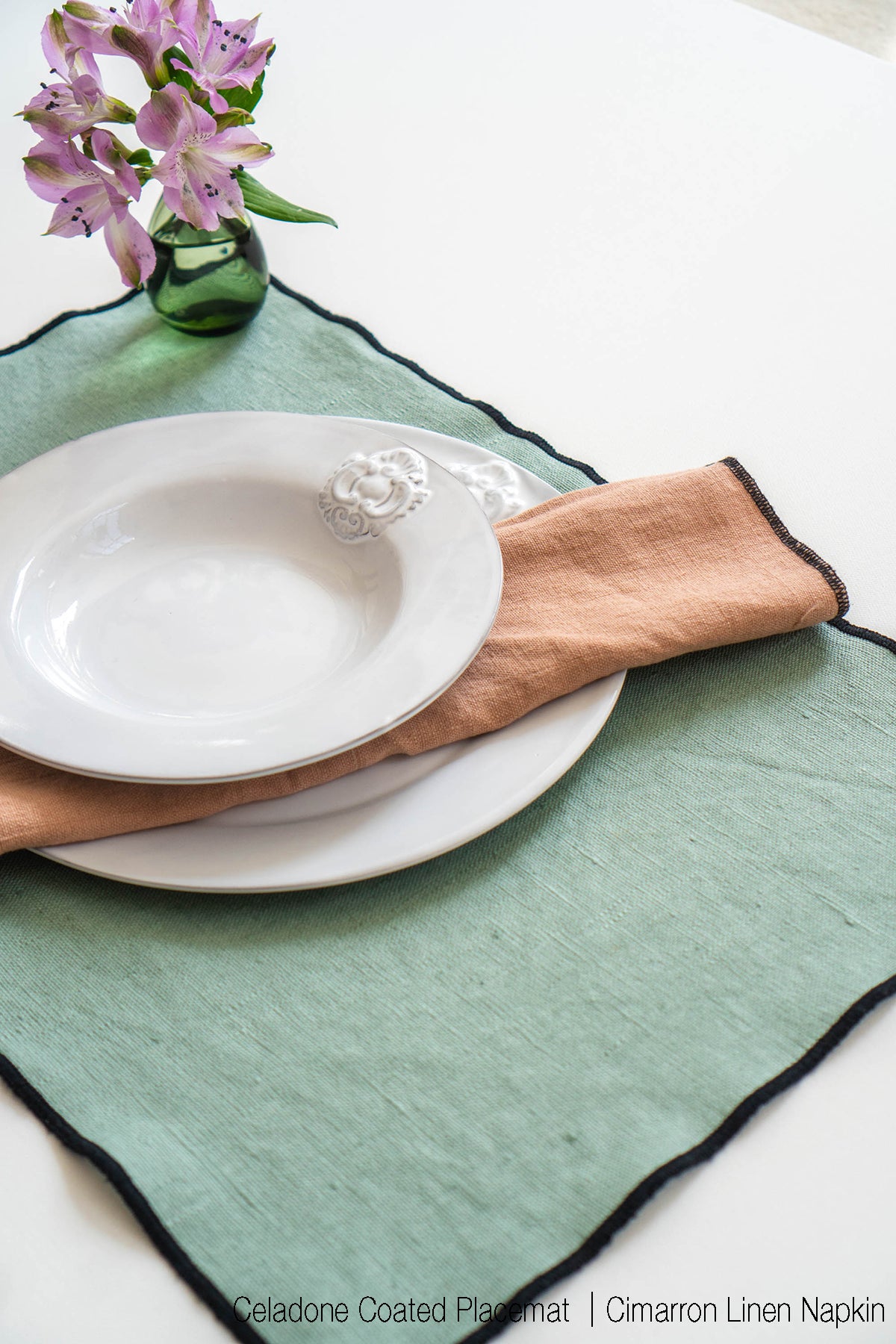 Linen Napkins With Black Edge
