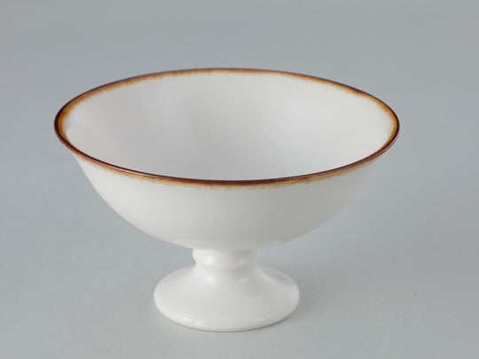 Jicon Yogurt & Dessert Cups - White (Plain, Brown Rim)
