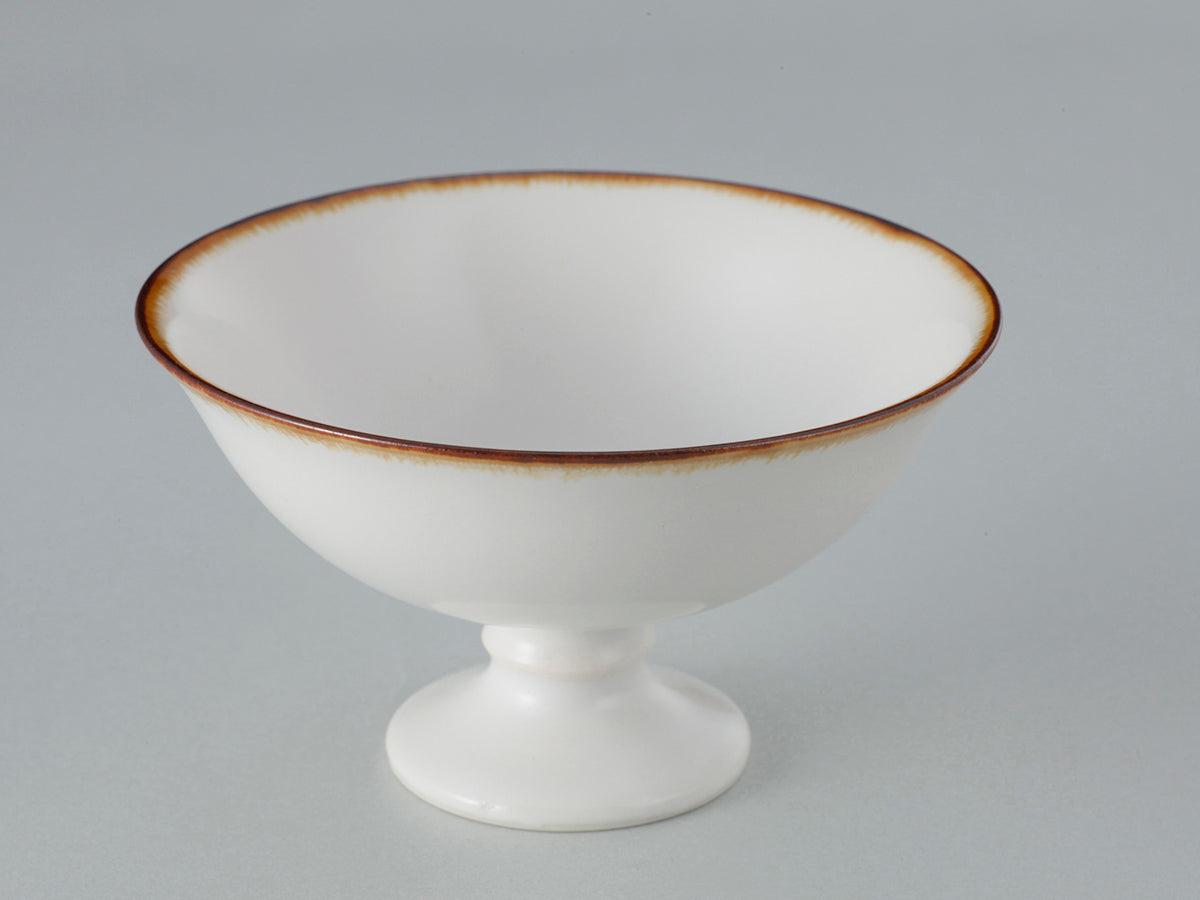 Jicon Yogurt & Dessert Cups - White (Plain, Brown Rim)