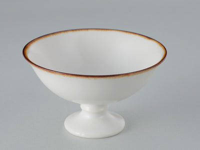 Jicon Yogurt & Dessert Cups - White (Plain, Brown Rim)