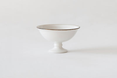 Jicon Yogurt & Dessert Cups - White (Plain, Brown Rim)