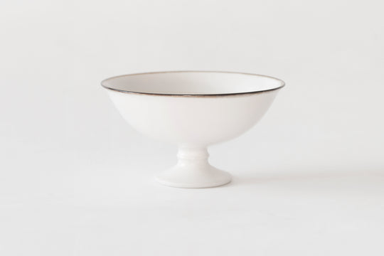 Jicon Yogurt & Dessert Cups - White (Plain, Brown Rim)