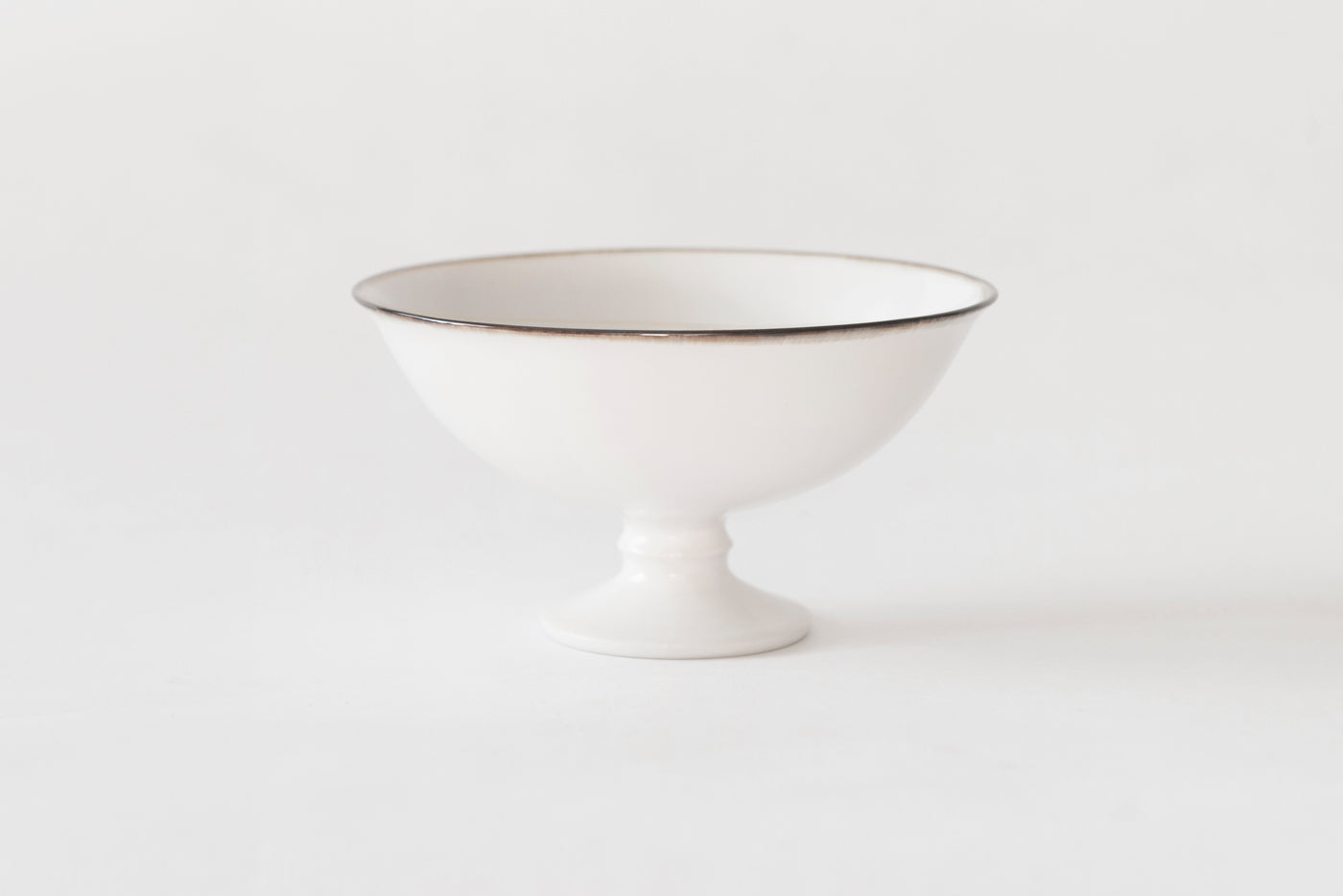Jicon Yogurt & Dessert Cups - White (Plain, Brown Rim)
