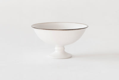 Jicon Yogurt & Dessert Cups - White (Plain, Brown Rim)