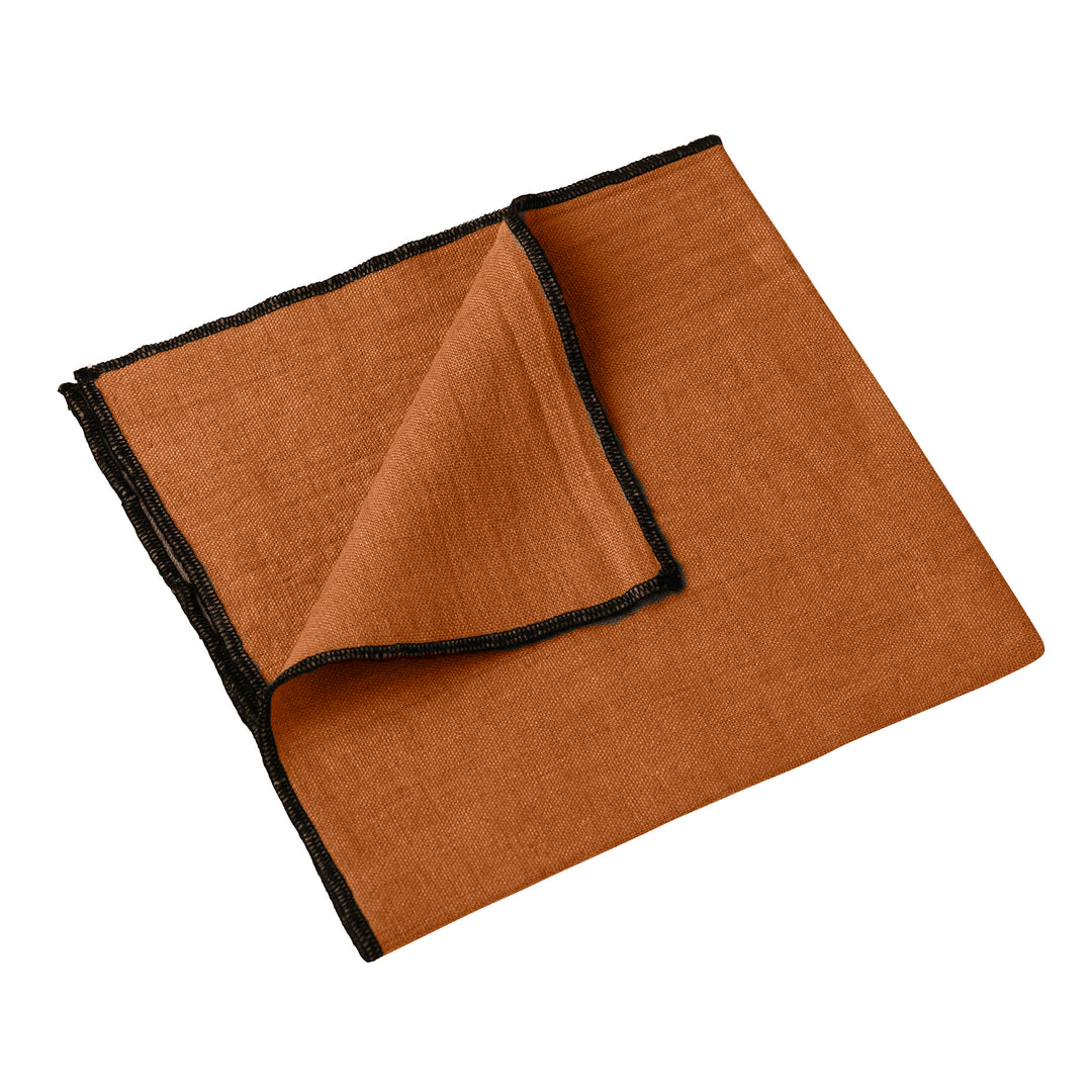 Linen Napkins With Black Edge