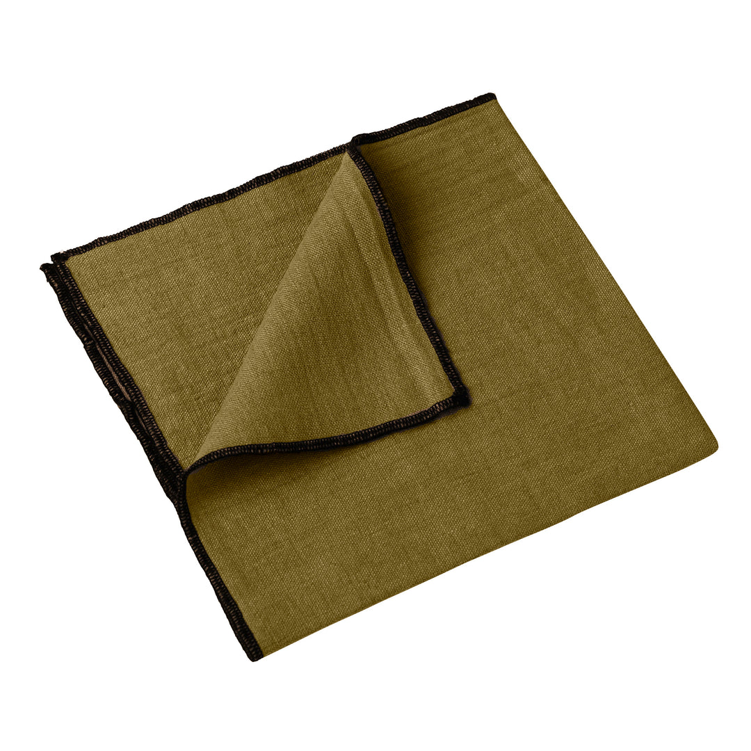 Linen Napkins With Black Edge